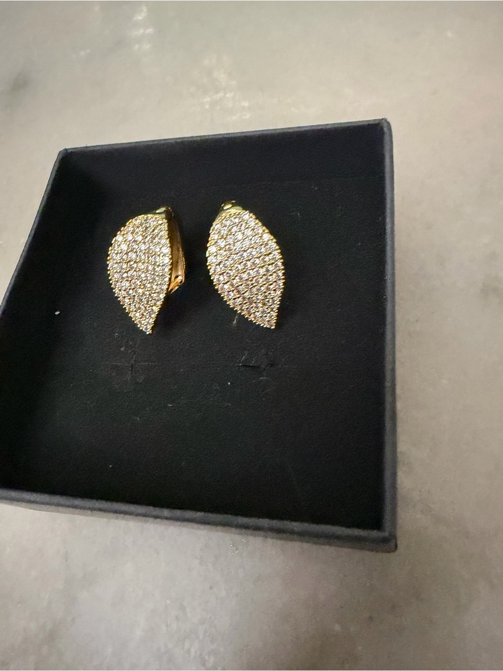 Gold Pavé Huggie Earrings - Elegant Sparkle